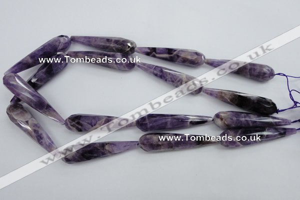 CDA33 15.5 inches 12*50mm faceted teardrop dogtooth amethyst beads