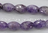 CDA333 15.5 inches 10*14mm faceted rice dyed dogtooth amethyst beads