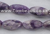 CDA334 15.5 inches 10*20mm faceted rice dyed dogtooth amethyst beads