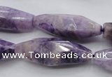 CDA335 15.5 inches 14*35mm faceted rice dyed dogtooth amethyst beads