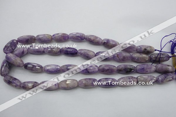 CDA338 15.5 inches 10*22mm faceted drum dyed dogtooth amethyst beads