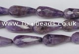 CDA340 15.5 inches 8*20mm faceted teardrop dyed dogtooth amethyst beads