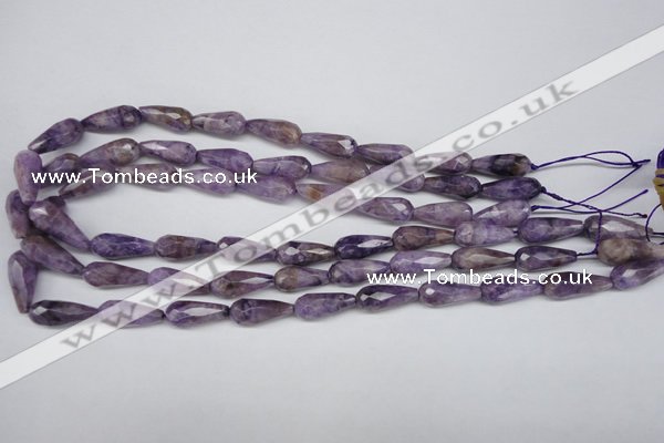 CDA340 15.5 inches 8*20mm faceted teardrop dyed dogtooth amethyst beads