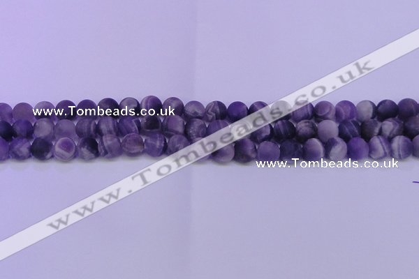 CDA351 15.5 inches 6mm round matte dogtooth amethyst beads