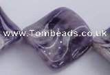 CDA41 15.5 inches 30*30mm twisted diamond dogtooth amethyst beads