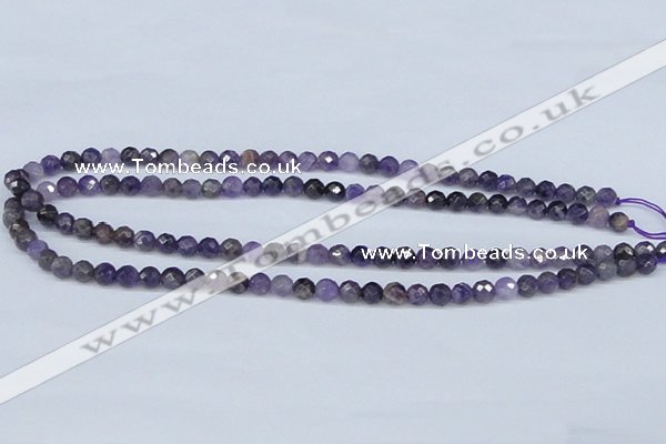 CDA58 15.5 inches 6mm faceted round dogtooth amethyst beads