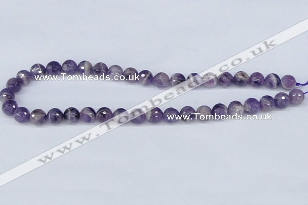 CDA60 15.5 inches 10mm faceted round dogtooth amethyst beads