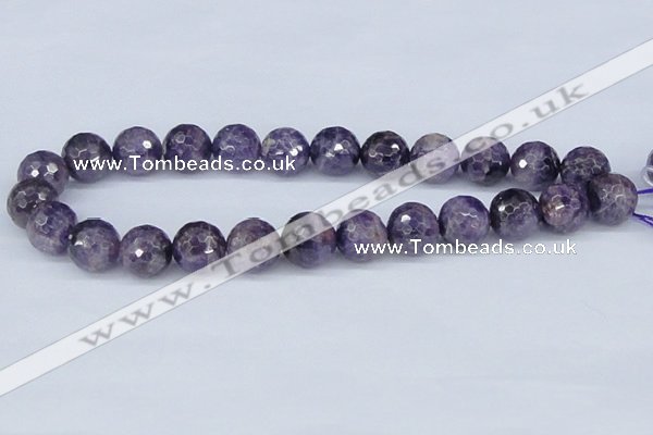 CDA63 15.5 inches 16mm faceted round dogtooth amethyst beads