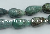 CDB08 15.5 inches 10*20mm teardrop natural new dragon blood jasper beads