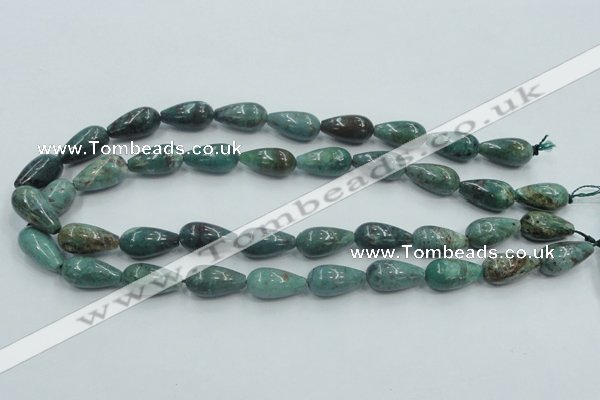 CDB08 15.5 inches 10*20mm teardrop natural new dragon blood jasper beads