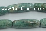 CDB09 15.5 inches 10*30mm cylinder natural new dragon blood jasper beads