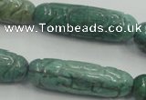 CDB12 12*40mm carved cylinder natural new dragon blood jasper beads