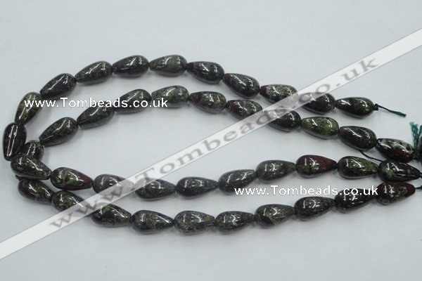 CDB203 15.5 inches 10*20mm teardrop natural dragon blood jasper beads