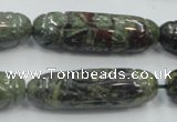 CDB204 12*40mm carved cylinder natural dragon blood jasper beads