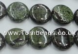 CDB208 15.5 inches 16mm flat round natural dragon blood jasper beads