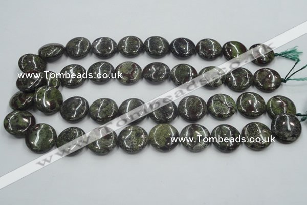 CDB209 15.5 inches 20mm flat round natural dragon blood jasper beads