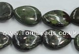 CDB217 15.5 inches 15*20mm flat teardrop natural dragon blood jasper beads