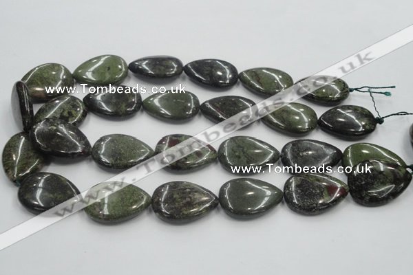 CDB219 15.5 inches 22*30mm flat teardrop natural dragon blood jasper beads