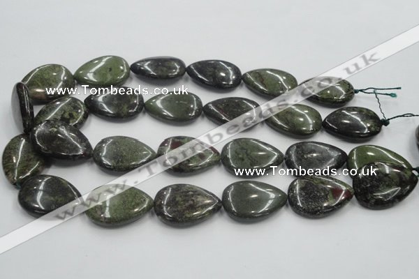 CDB219 15.5 inches 22*30mm flat teardrop natural dragon blood jasper beads