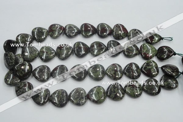 CDB220 15.5 inches 20*20mm heart natural dragon blood jasper beads