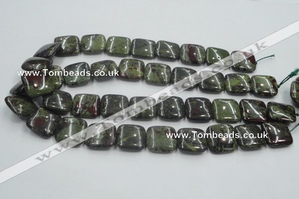 CDB221 15.5 inches 20*20mm square natural dragon blood jasper beads