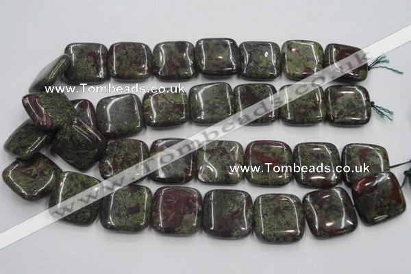 CDB222 15.5 inches 25*25mm square natural dragon blood jasper beads