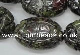 CDB248 15.5 inches 22*30mm carved oval natural dragon blood jasper beads