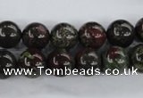 CDB253 15.5 inches 12mm round natural dragon blood jasper beads