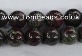 CDB254 15.5 inches 14mm round natural dragon blood jasper beads