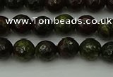 CDB310 15.5 inches 4mm faceted round dragon blood jasper beads