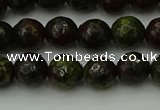 CDB311 15.5 inches 6mm faceted round dragon blood jasper beads