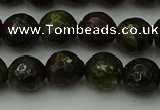 CDB312 15.5 inches 8mm faceted round dragon blood jasper beads