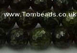 CDB315 15.5 inches 14mm faceted round dragon blood jasper beads