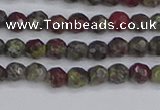 CDB320 15.5 inches 4mm faceted round dragon blood jasper beads