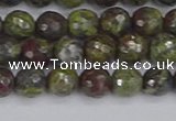 CDB321 15.5 inches 6mm faceted round dragon blood jasper beads