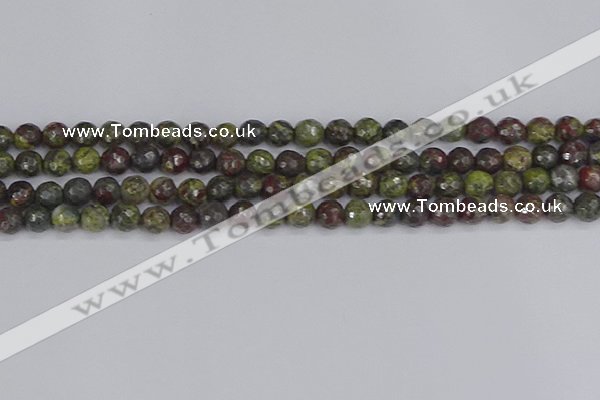 CDB321 15.5 inches 6mm faceted round dragon blood jasper beads