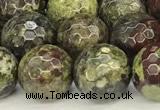 CDB351 15 inches 8mm faceted round dragon blood jasper beads