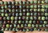 CDB361 15 inches 6mm faceted round dragon blood jasper beads