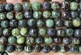 CDB363 15 inches 10mm faceted round dragon blood jasper beads