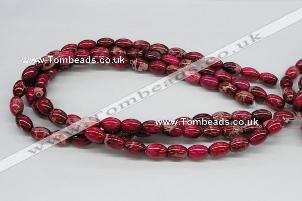 CDE09 15.5 inches 10*14mm rice dyed sea sediment jasper beads