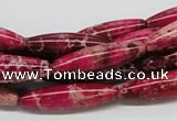 CDE10 15.5 inches 8*30mm rice dyed sea sediment jasper beads