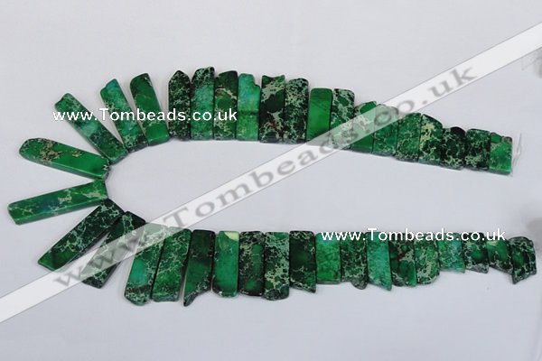 CDE1003 Top drilled 9*15mm - 10*45mm sticks sea sediment jasper beads