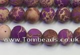 CDE1020 15.5 inches 4mm round matte sea sediment jasper beads