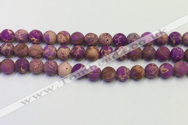 CDE1022 15.5 inches 8mm round matte sea sediment jasper beads