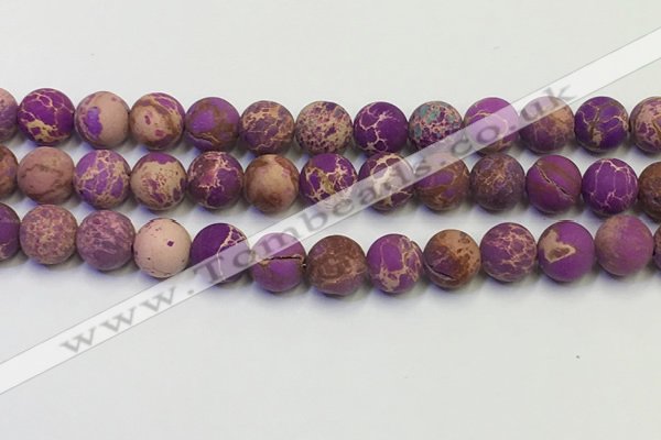 CDE1023 15.5 inches 10mm round matte sea sediment jasper beads