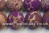 CDE1024 15.5 inches 12mm round matte sea sediment jasper beads