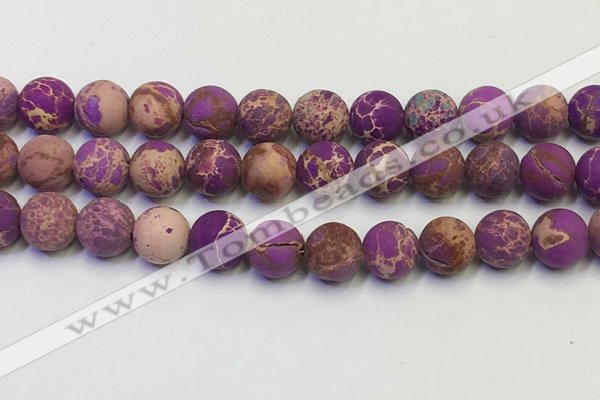 CDE1024 15.5 inches 12mm round matte sea sediment jasper beads