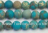 CDE1025 15.5 inches 4mm round matte sea sediment jasper beads