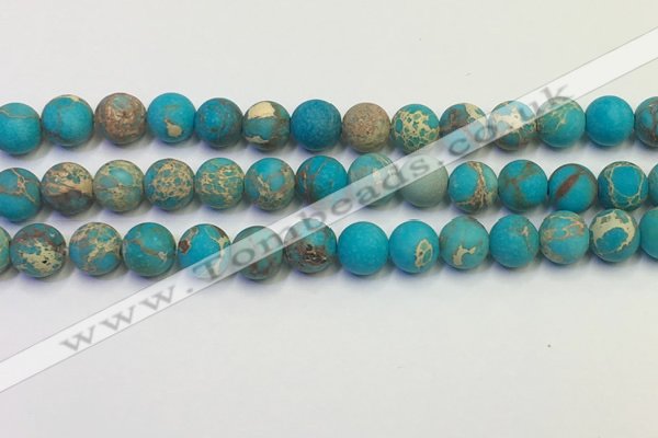 CDE1028 15.5 inches 10mm round matte sea sediment jasper beads