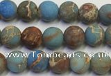 CDE1030 15.5 inches 4mm round matte sea sediment jasper beads